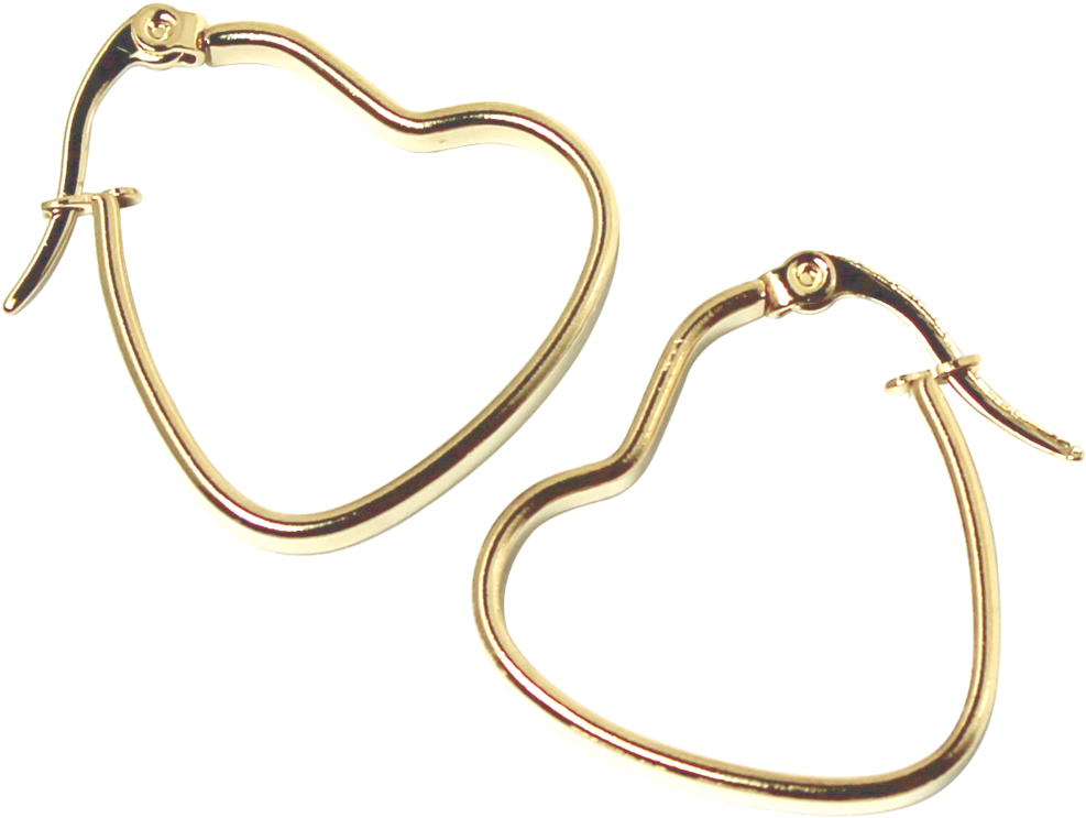 Arracada En Forma De Corazon Dorada Aa18030032 (1024x787), Png Download