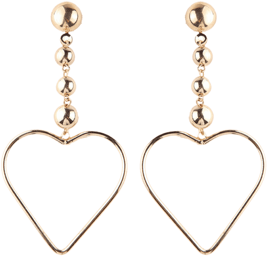 Hollow Out Corazón Pendientes (558x744), Png Download