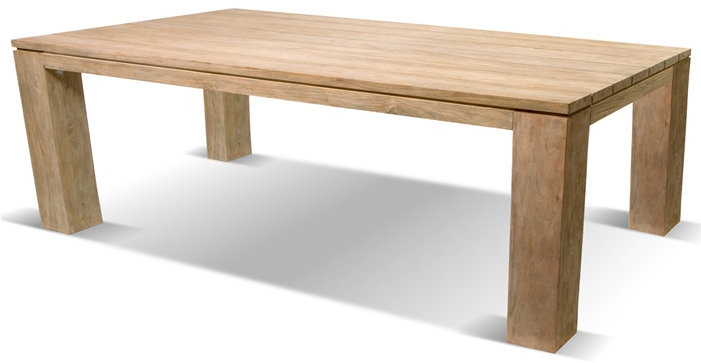 Dining Table Scupture Natural Recycled Teak 240x100cm (700x700), Png Download