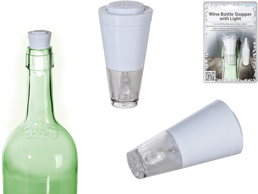 Cerradero De La Botella De Vino De Plástico Con Luz (945x709), Png Download