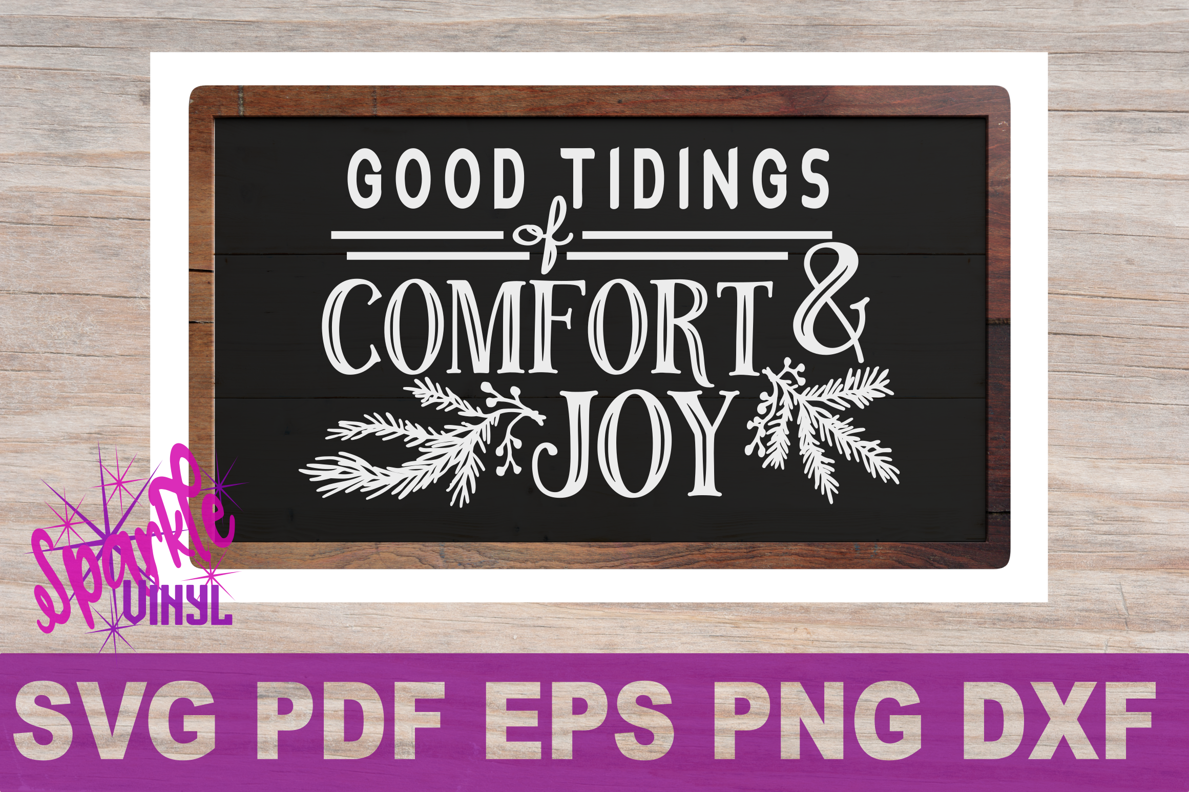 Svg Christmas Comfort And Joy Diy Sign Stencil Farmhouse (2321x1545), Png Download