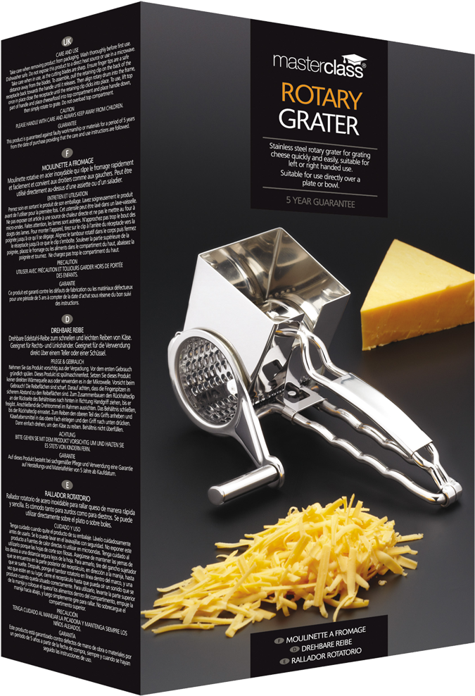 Master Class Deluxe Stainless Steel Rotary Cheese Grater (1000x1000), Png Download