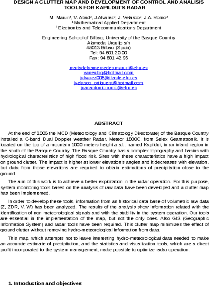 Design A Clutter Map And Development Of Control And (850x1100), Png Download