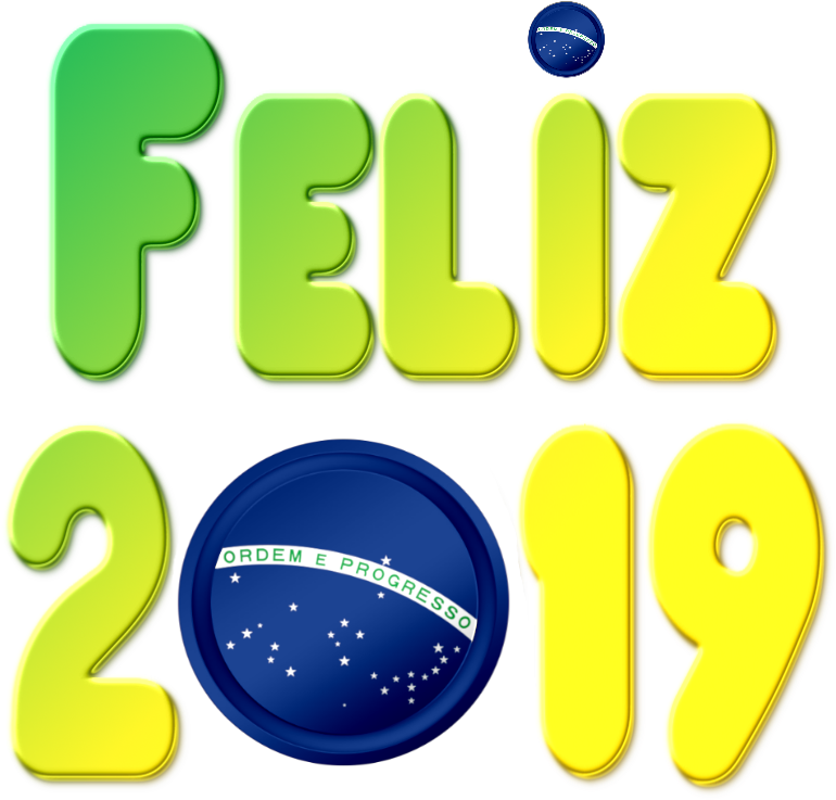 Feliz 2019 Com O Tema "brasil" Em Png (800x800), Png Download