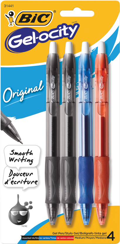Gel Pen Rt Ast Gel-ocity 4/pk (850x850), Png Download