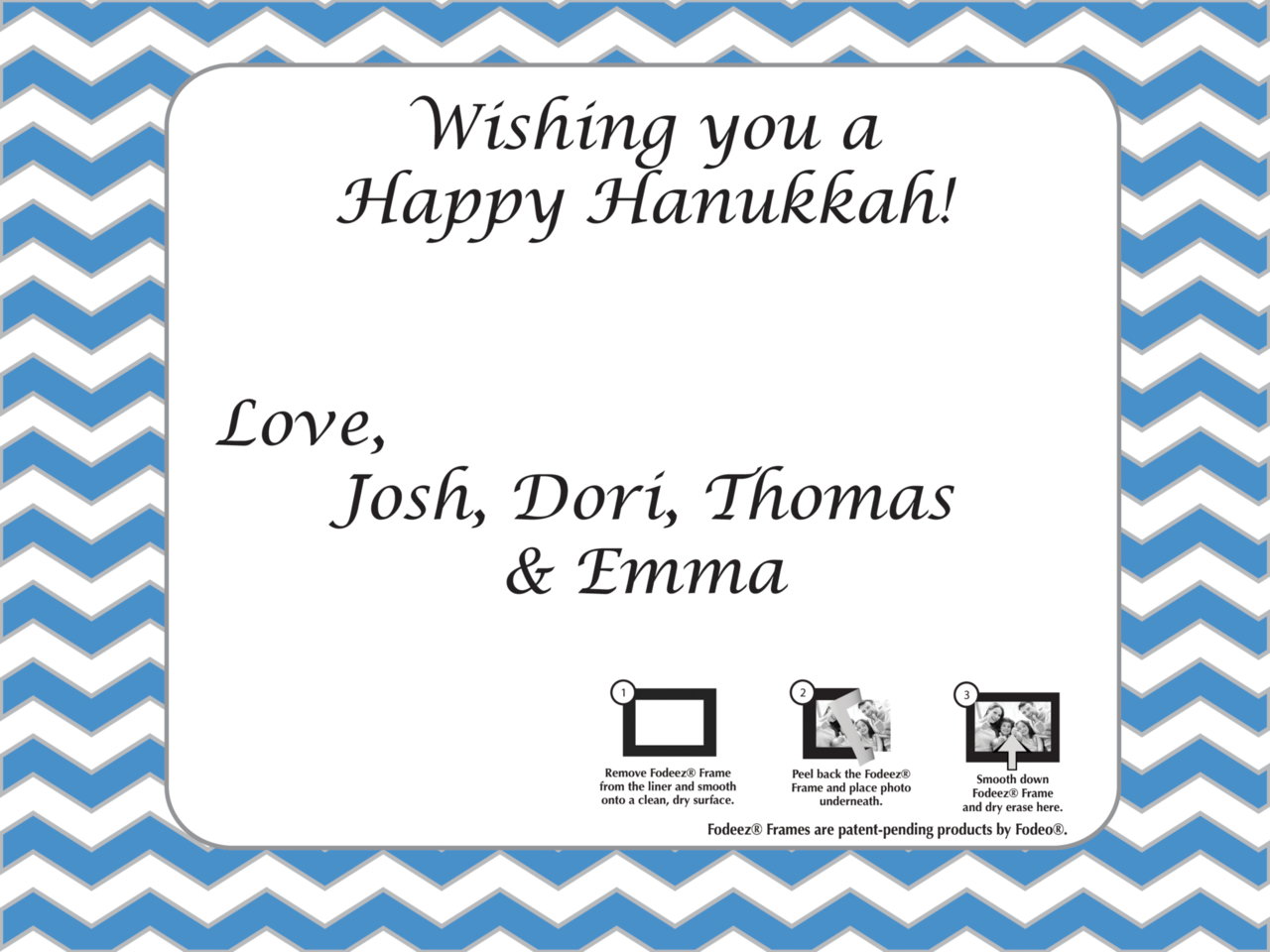 Fodeez Peel & Stick Hanukkah Card (1280x960), Png Download
