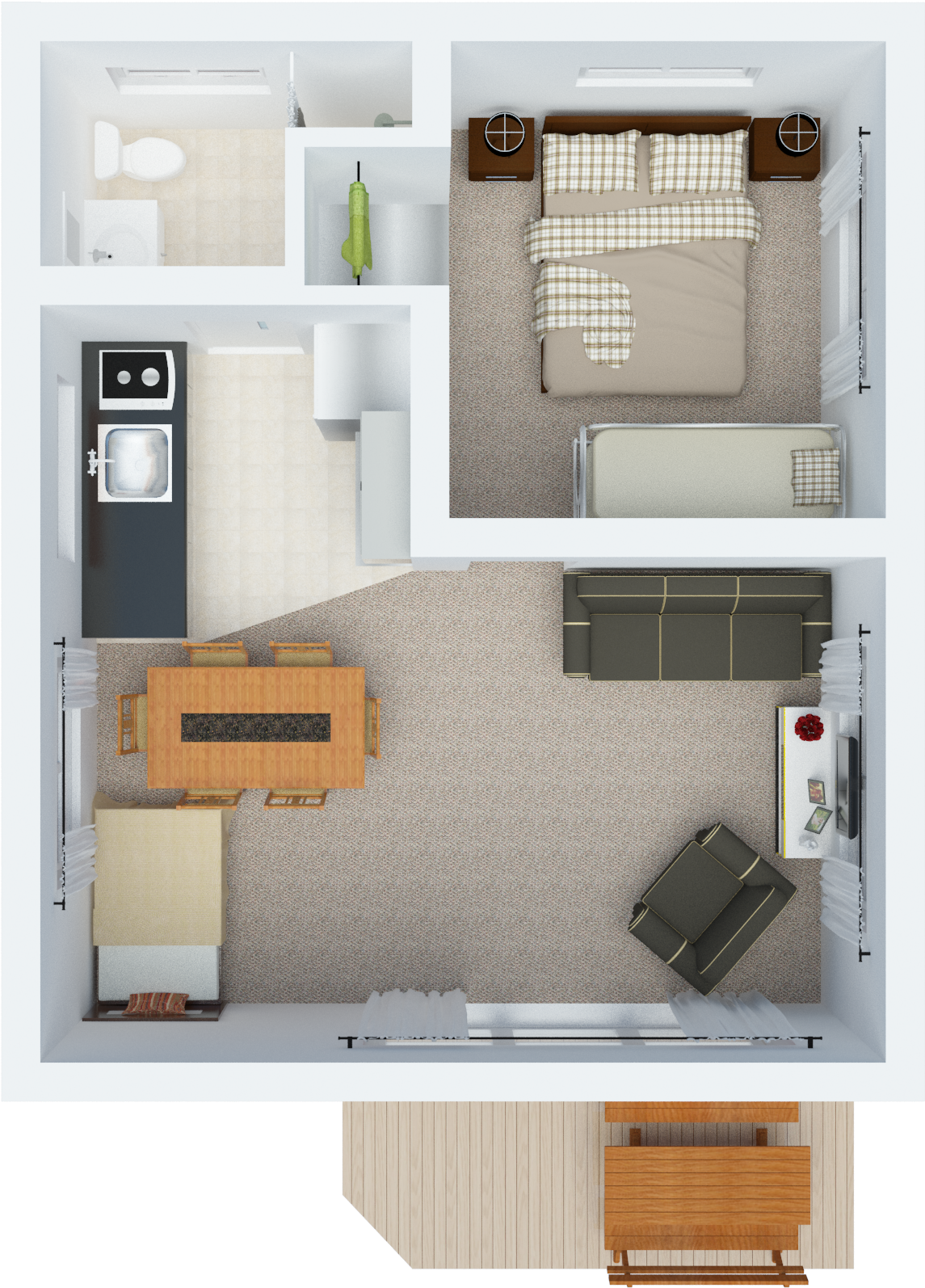 1 Bedroom Bayview Family Villa Floorplan (2076x1846), Png Download