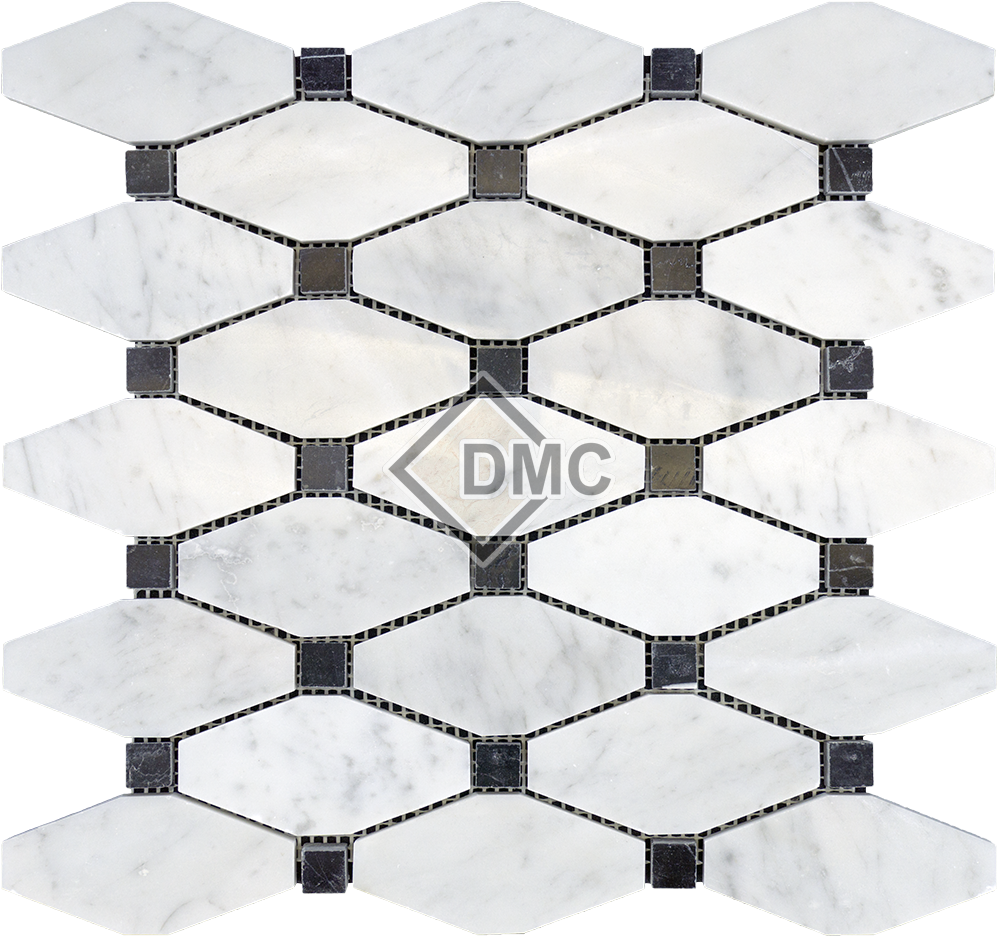 Carrara Long Octagon With Black Dot (1000x1000), Png Download