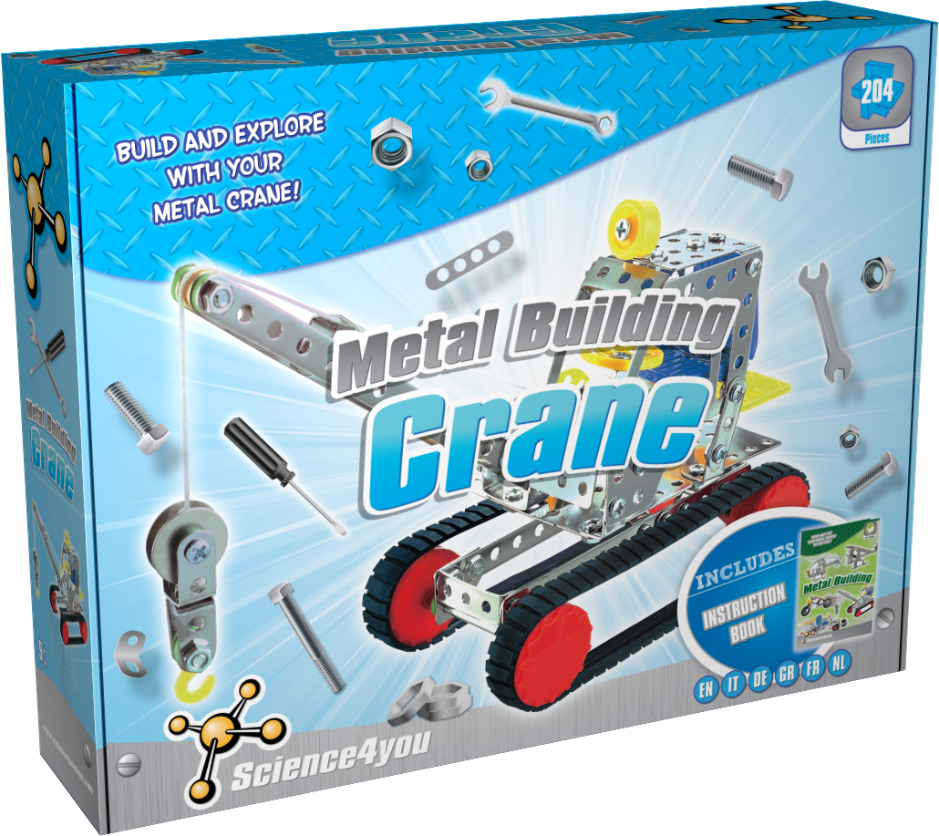 Metal Building Crane Educational Kit Front Side (1030x917), Png Download
