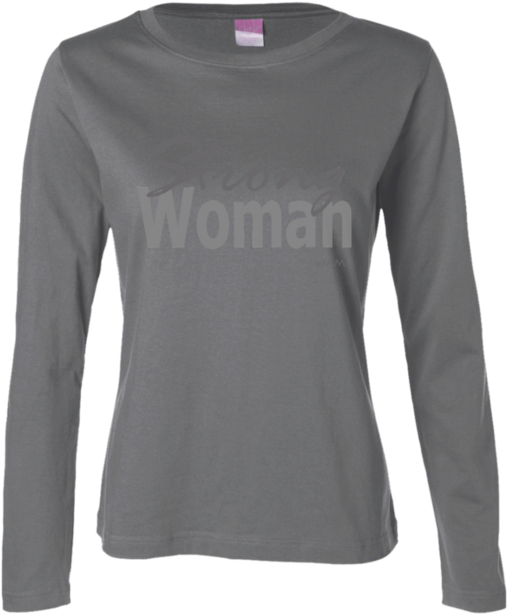 Strong Woman 3588 Lat Ladies' Ls Cotton T-shirt (620x620), Png Download