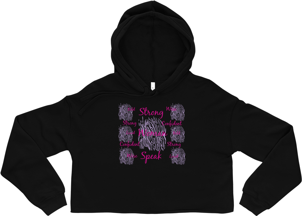 Strong Woman Cropped Hoodie (1000x1000), Png Download