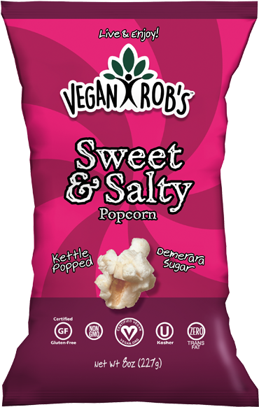 Rob's Brands Vegan Rob's Sweet & Salty Popcorn (600x600), Png Download