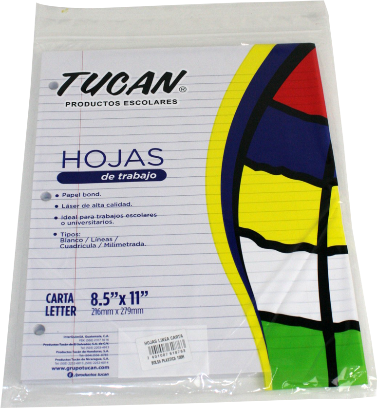 Hoja Bond Línea Carta Bolsa Plástica 100 Hojas (900x900), Png Download