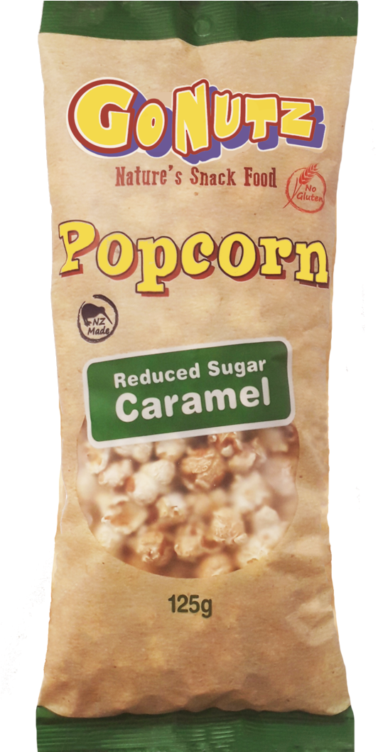 Popcorn Caramel Gf 125g Bag (550x1056), Png Download