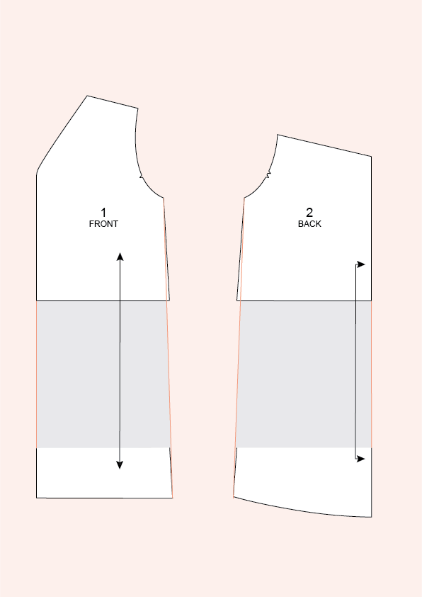 1/ Cortar Las Piezas Del Delantero Y De La Espalda (596x842), Png Download