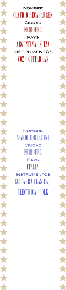 Nombre Claudio Recabarren Ciudad Fribourg Pays Argentina/suiza (268x1174), Png Download