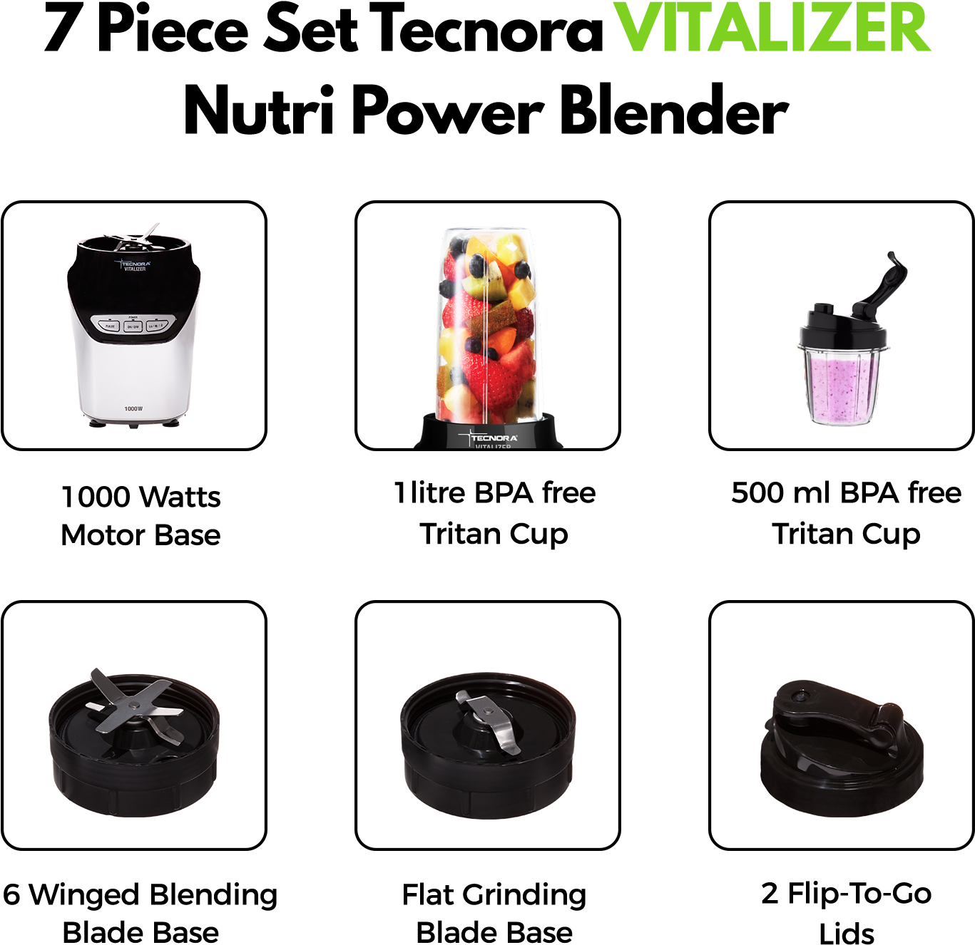 7 Piece Tecnora Nutri Blend In India Online At Best (1500x1500), Png Download