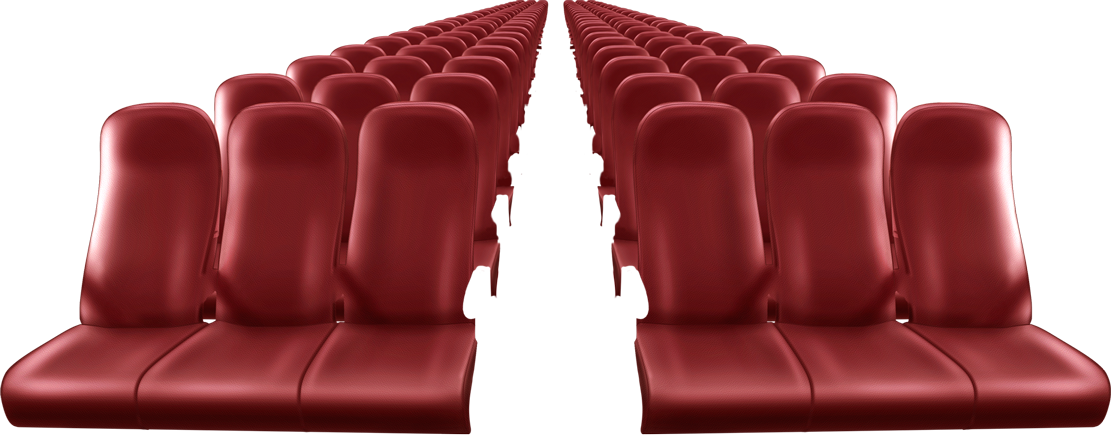 Carmine Seats (1111x435), Png Download