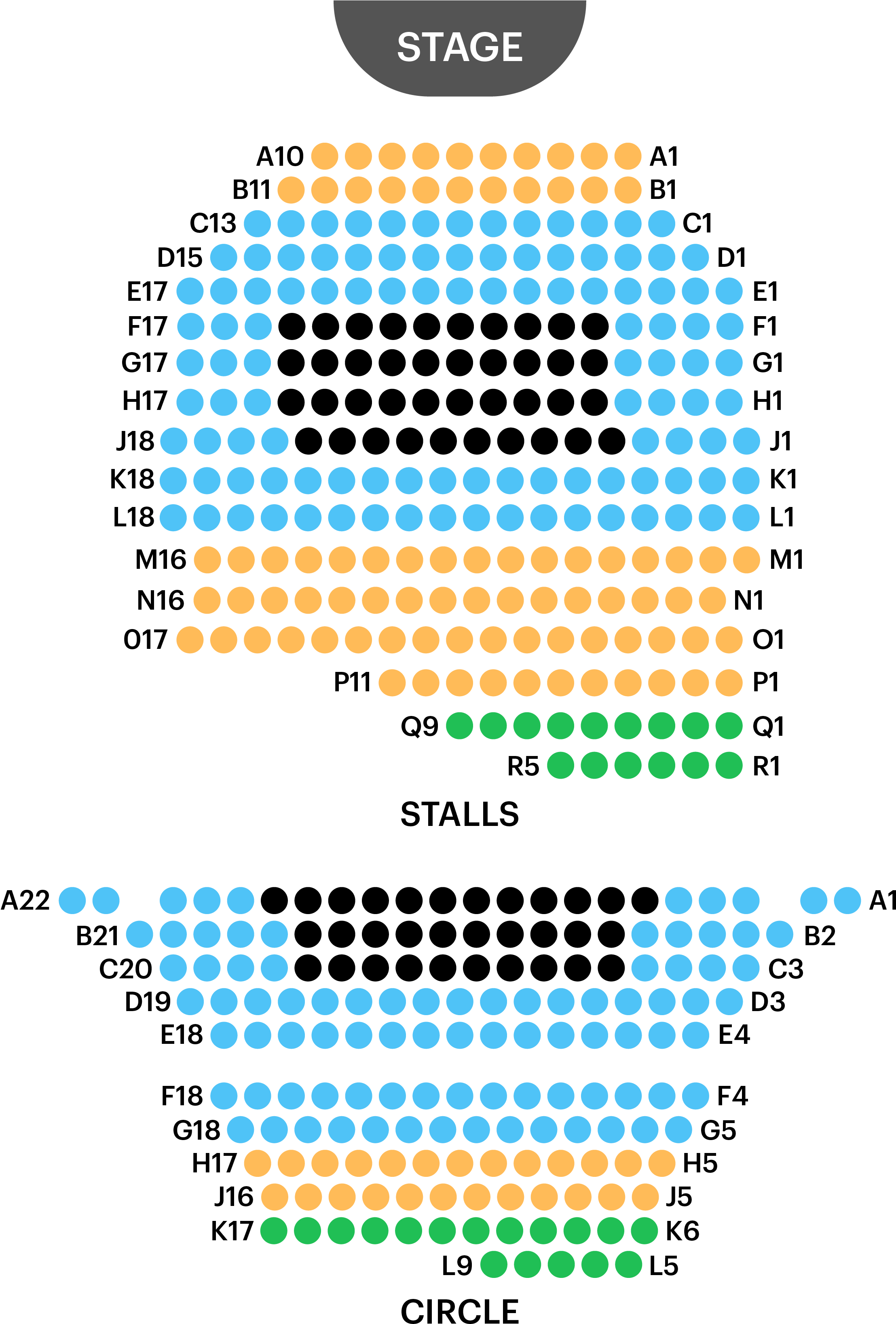 Ambassador Theatre Seating Chart