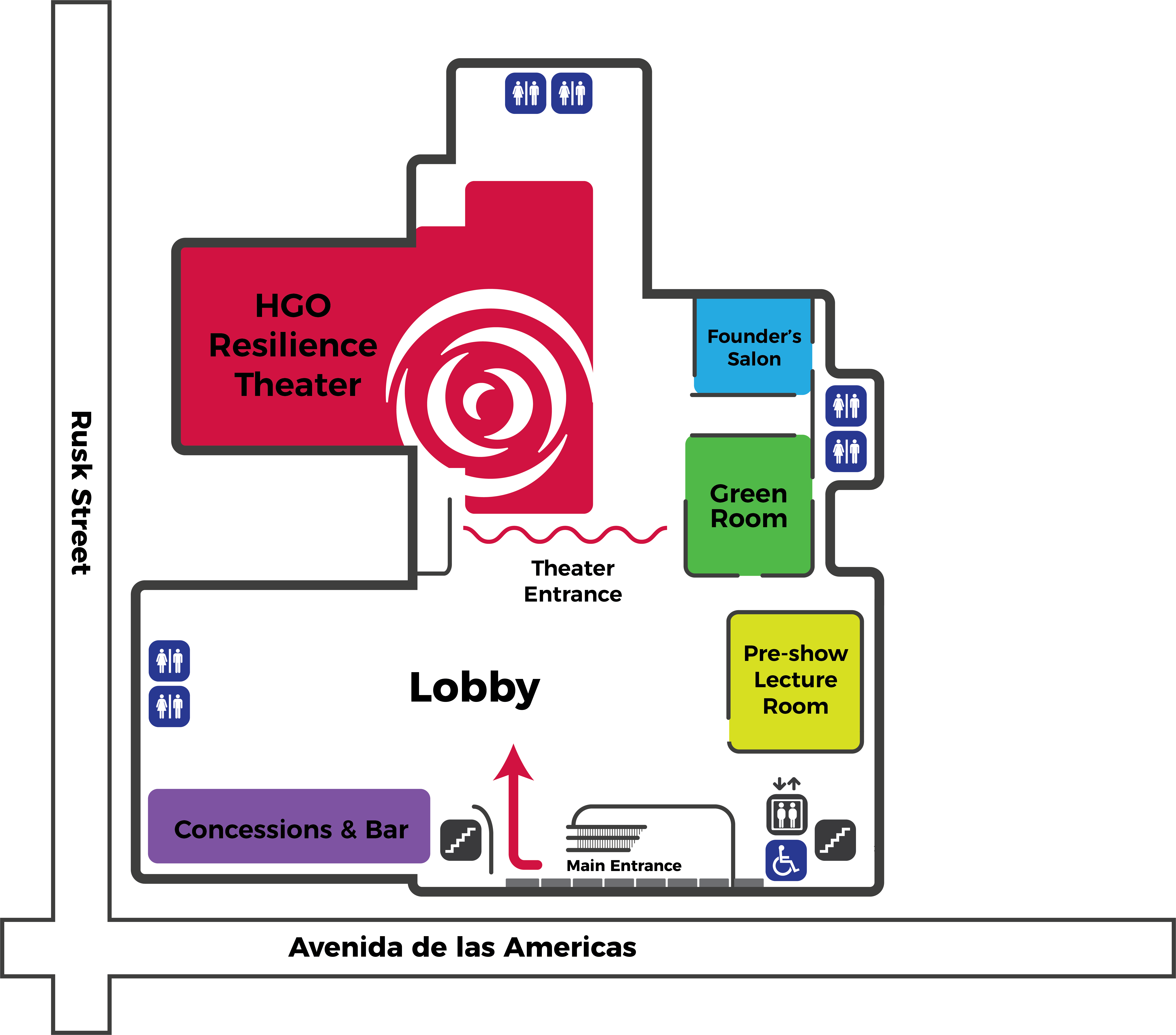 Resilience Theater Venue Map (7118x6261), Png Download