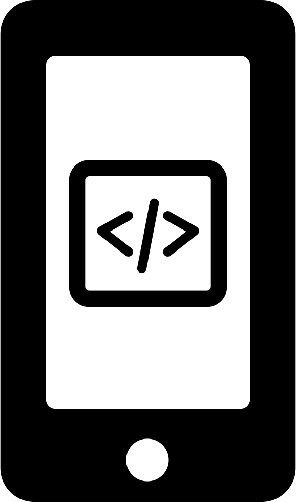 Code Symbol Button On Phone Screen Comments (578x980), Png Download