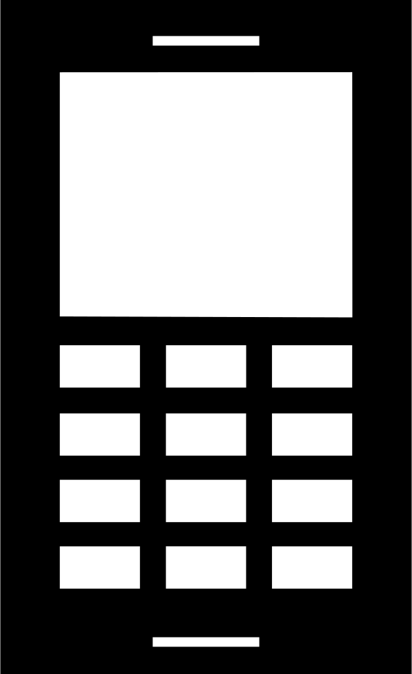 Phone With Buttons And Small Screen Comments (600x980), Png Download