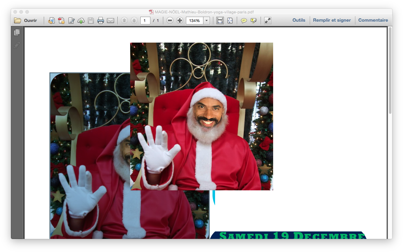 Mathieu Papa Noel Yoga Village Paris (1364x857), Png Download