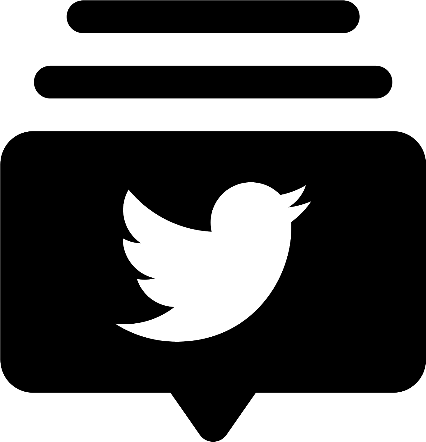 Corrente De Tweets Icon (1600x1600), Png Download