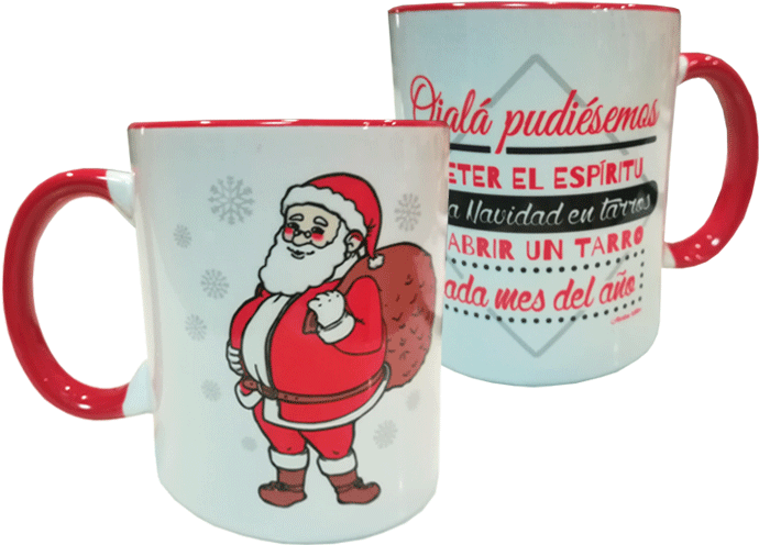 Taza Papa Noel (689x524), Png Download