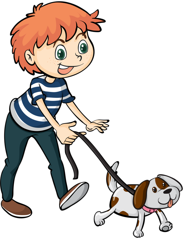 El Muchacho Camina El Perro (618x800), Png Download