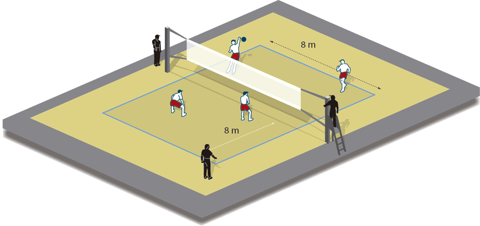 Terreno De Juego De Voley Playa (990x466), Png Download