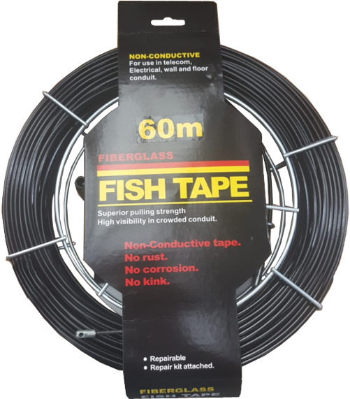 Fiberglass Fish Tape With Rotatable Metal Rack (1131x576), Png Download