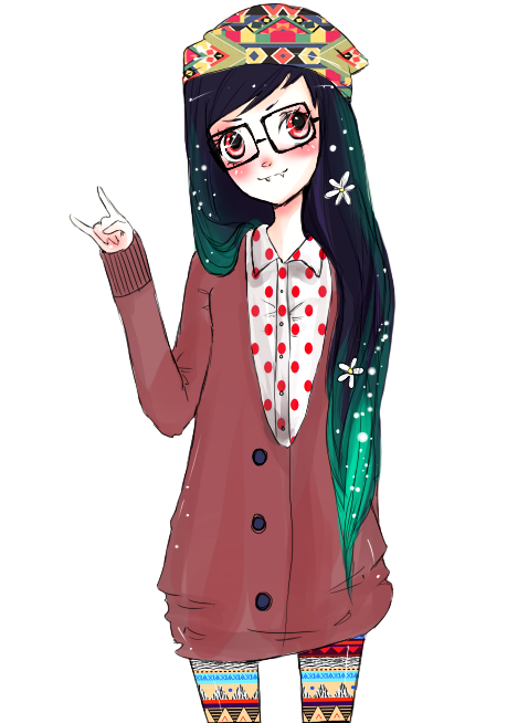 Hipster Girl Png (700x700), Png Download