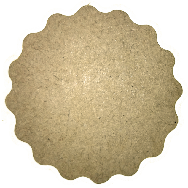 Selo Kraft Adesivado Borda Ondulada 50 Mm Folha Com (634x633), Png Download
