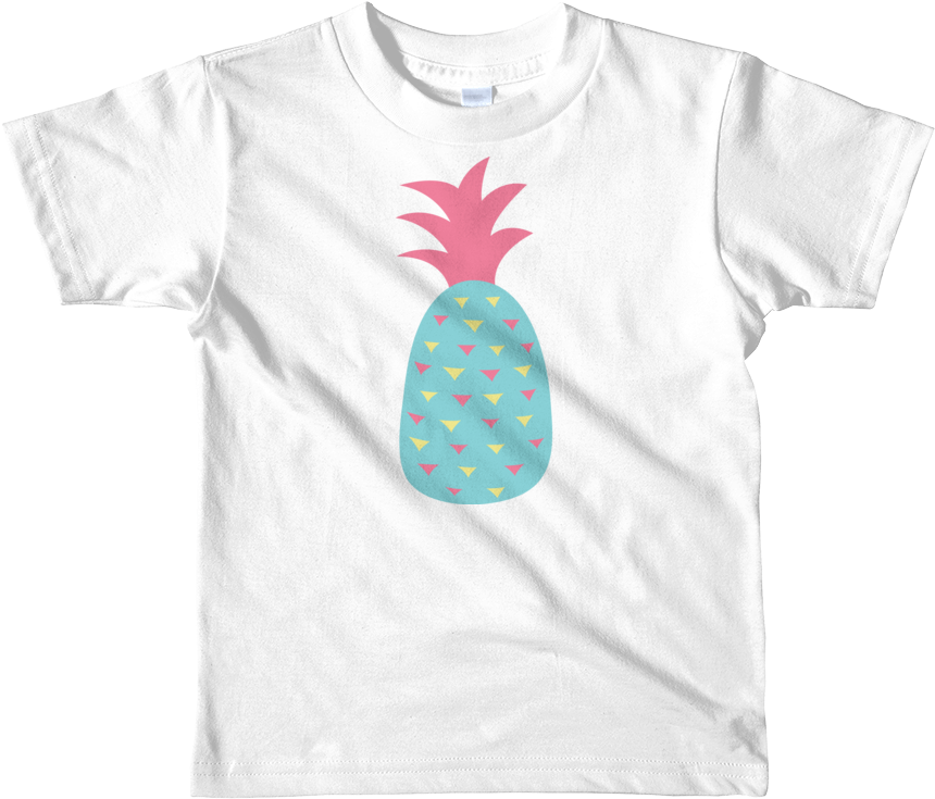 Turquoise & Pink Pineapple Short Sleeve T-shirt (1000x1000), Png Download