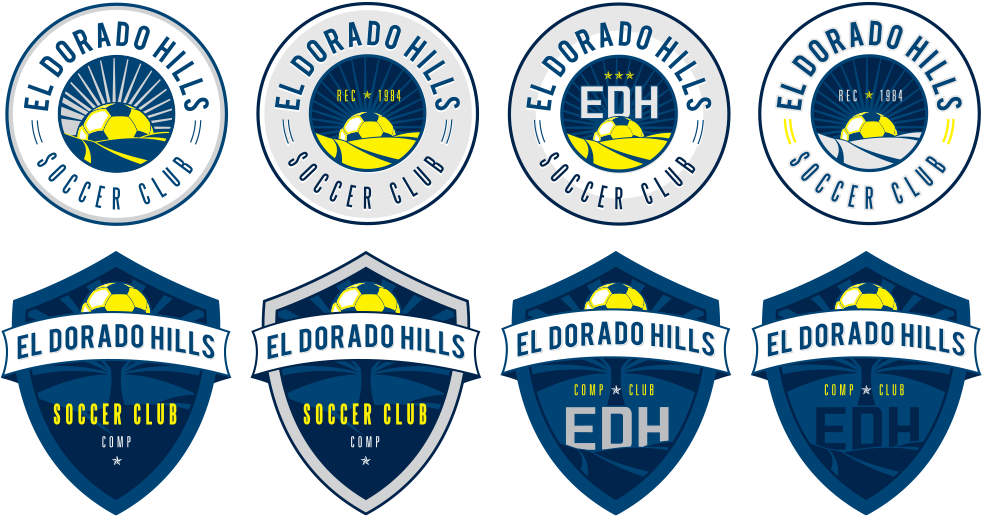 El Dorado Hills Various Soccer Logo And Crest Designs (983x522), Png Download