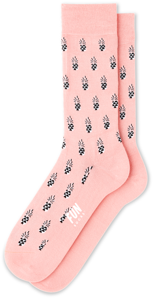 Download Men's Pineapple Dress Socks PNG Image with No Background