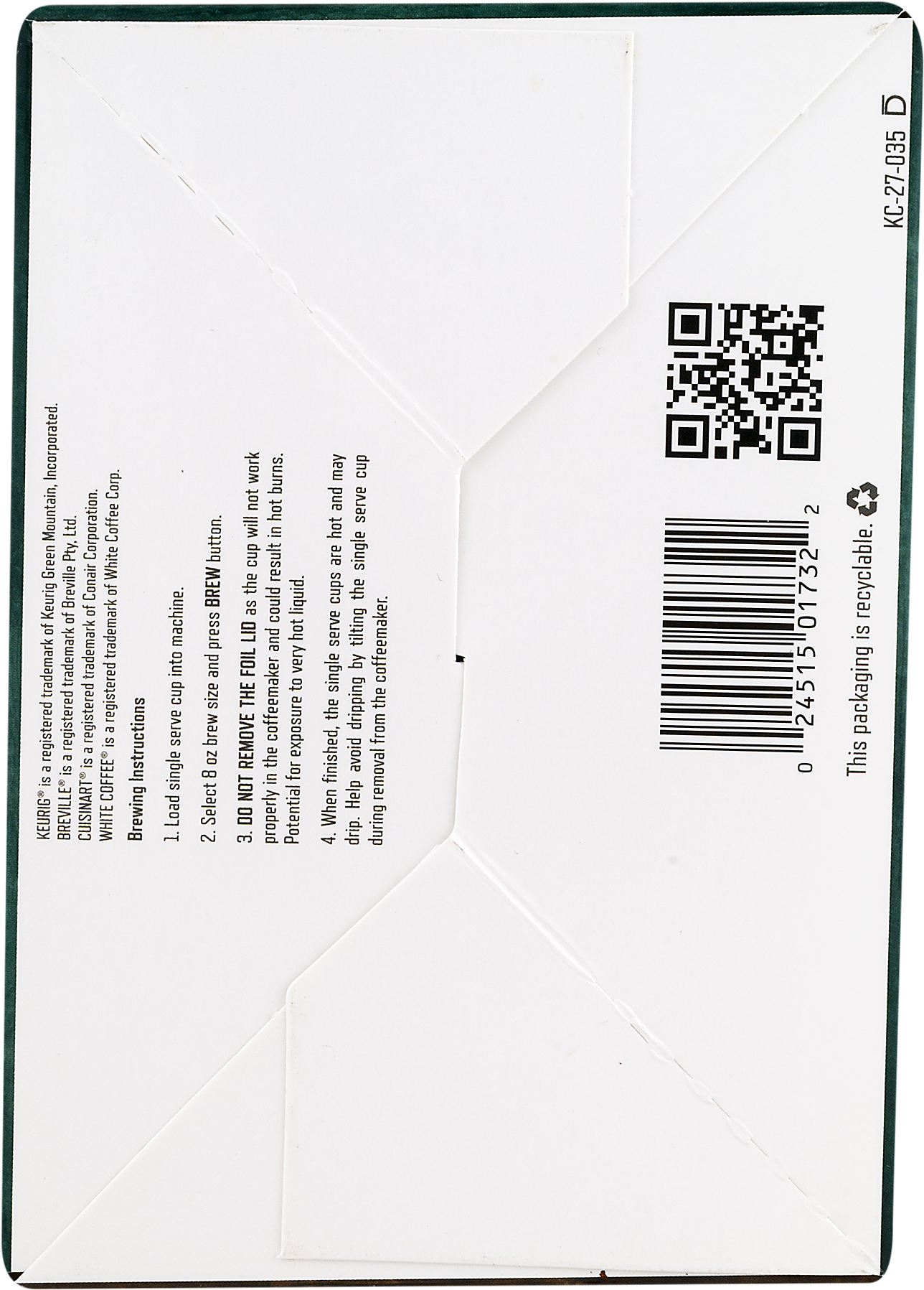 White Coffee Organic Colombian Bio-degradable Medium (1800x1800), Png Download