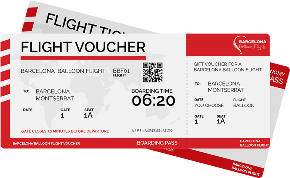 Download Barcelona Balloon Flight Ticket PNG Image with No Background