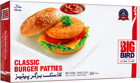Big Bird Classic Burger Patties 240g (600x600), Png Download