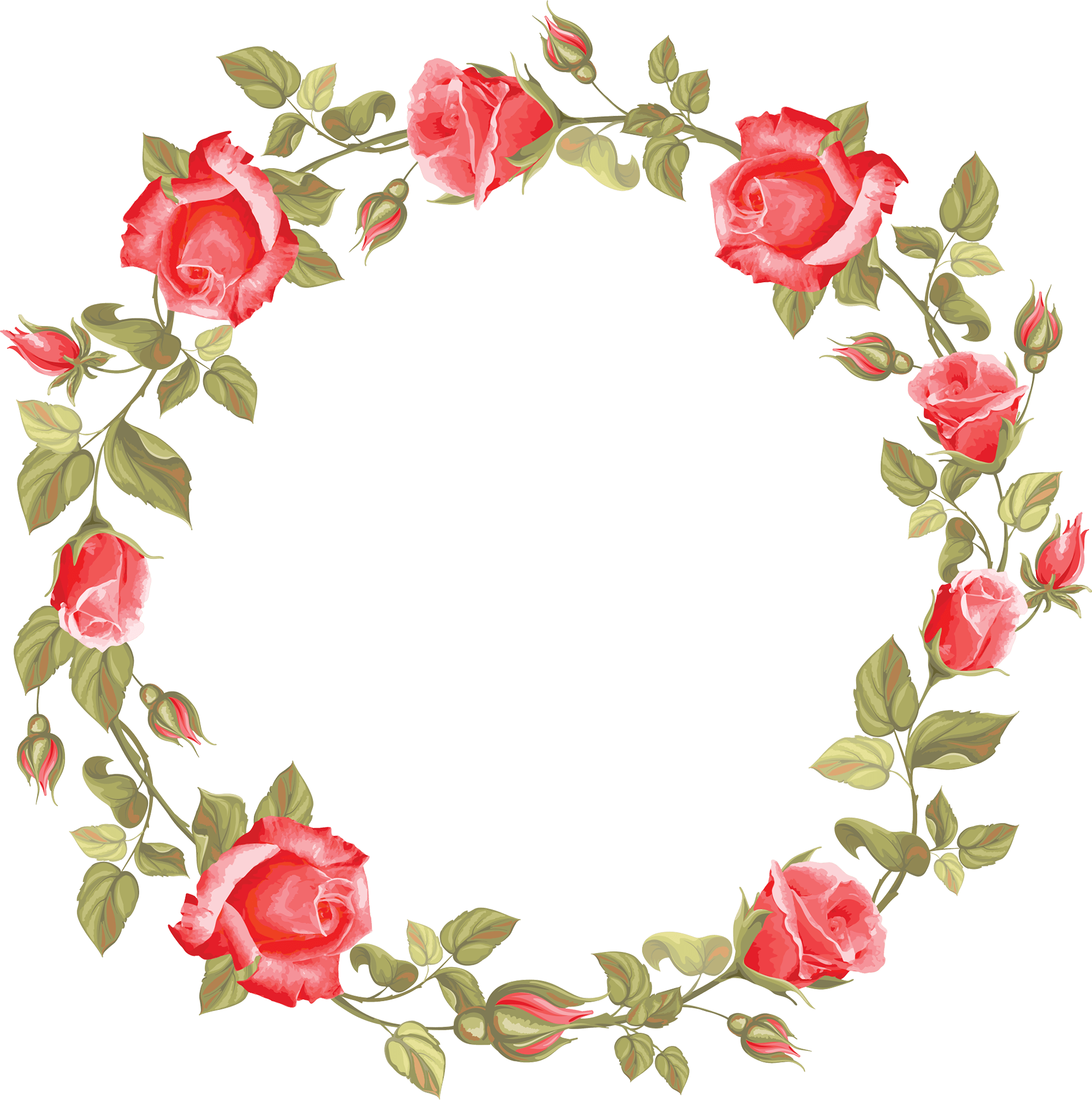 Rose Circular Frame (1986x2000), Png Download