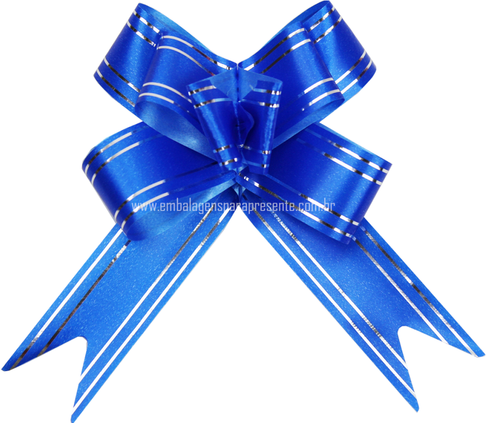 Laço Fácil Filete Prata Azul Royal (1280x1280), Png Download