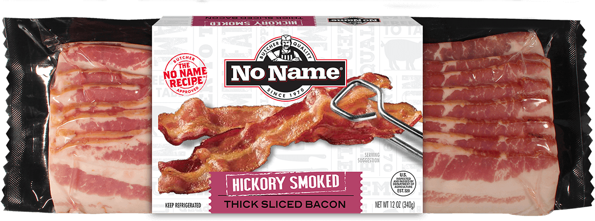 No Name® Natural Hickory Smoked Thick Sliced Bacon (1400x819), Png Download
