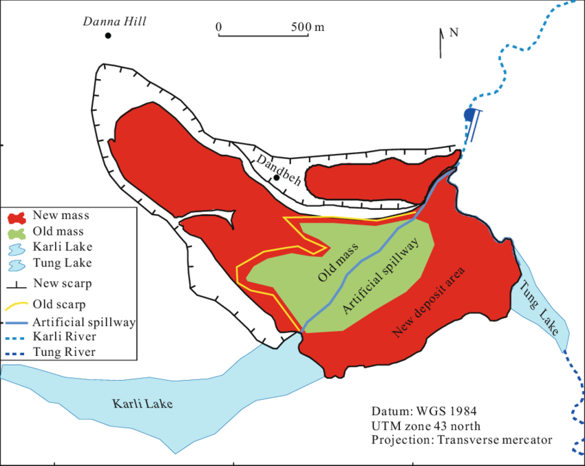 Picture Showing Hattian Bala Rock Avalanche From (850x677), Png Download