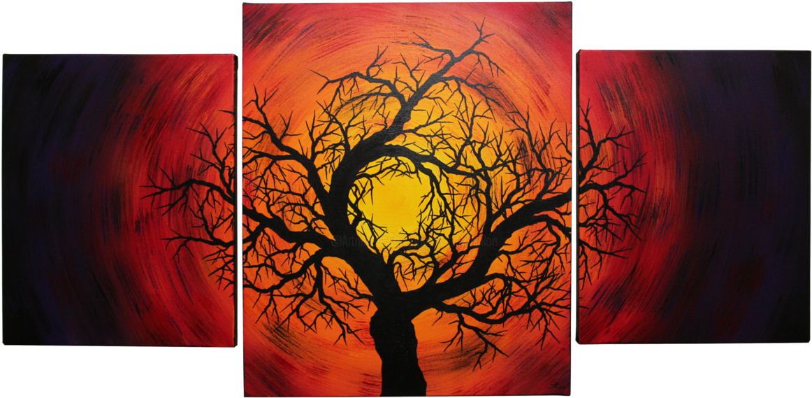 Silhouette D'arbre Noir (1200x604), Png Download