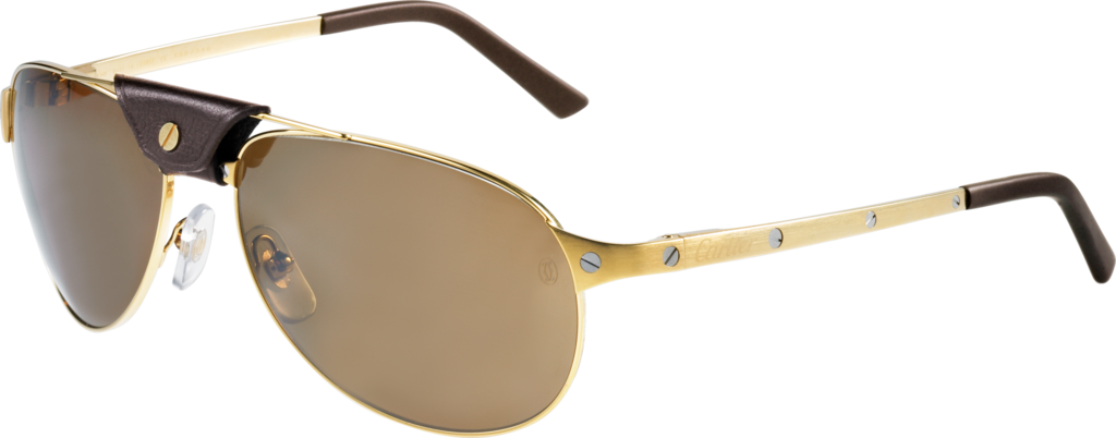 Gafas De Sol Santos De Cartiermetal Acabado Dorado, (1024x402), Png Download