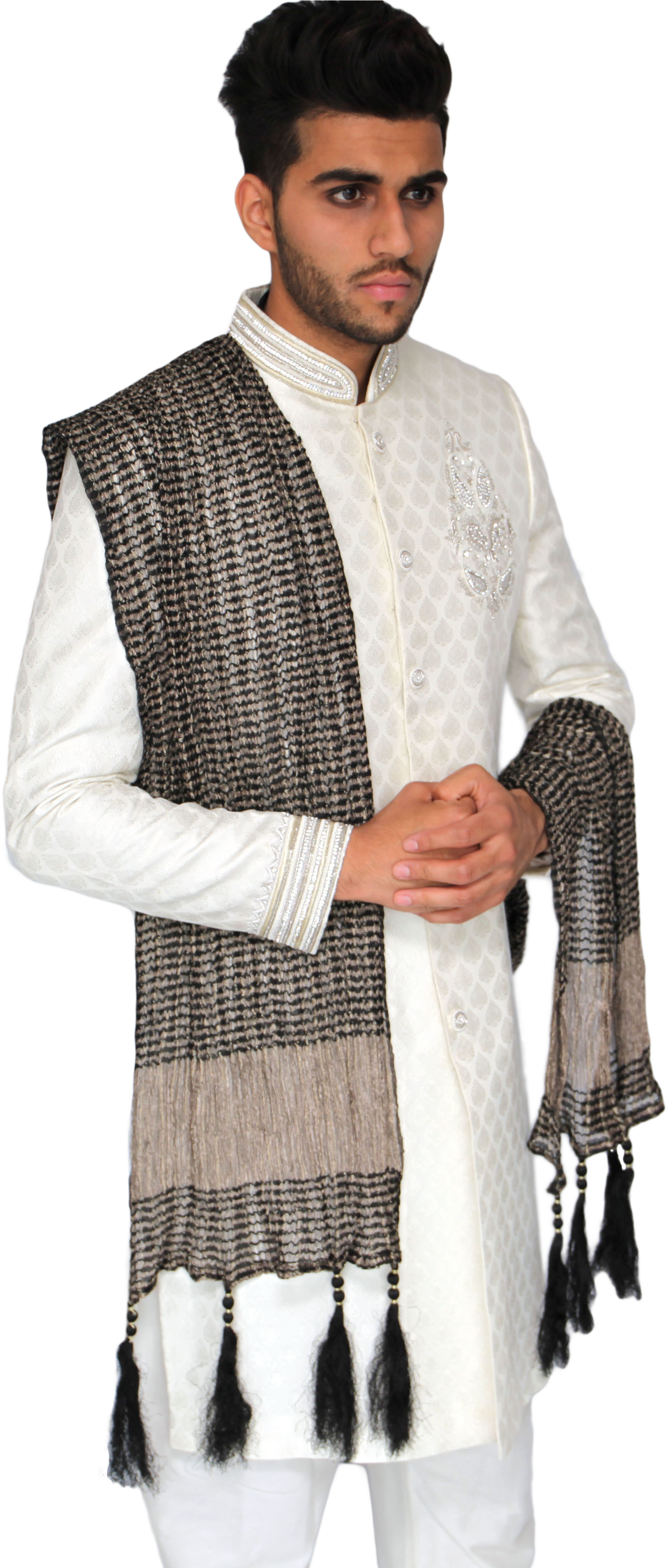 Black And Gold Stripe Scarf (2250x3744), Png Download