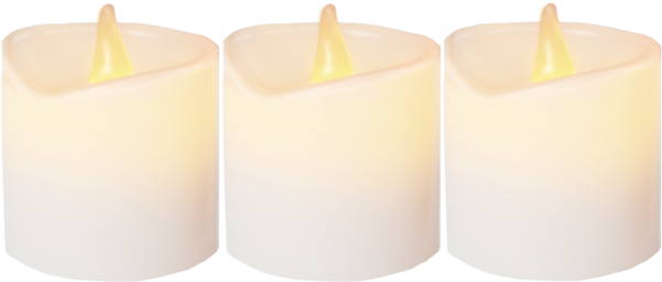 Led Candles 3 Pack Flame - Candle (600x600), Png Download