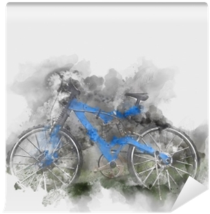 Abstract Bicycle Isolated On Watercolor Background - Watercolor Painting (400x400), Png Download