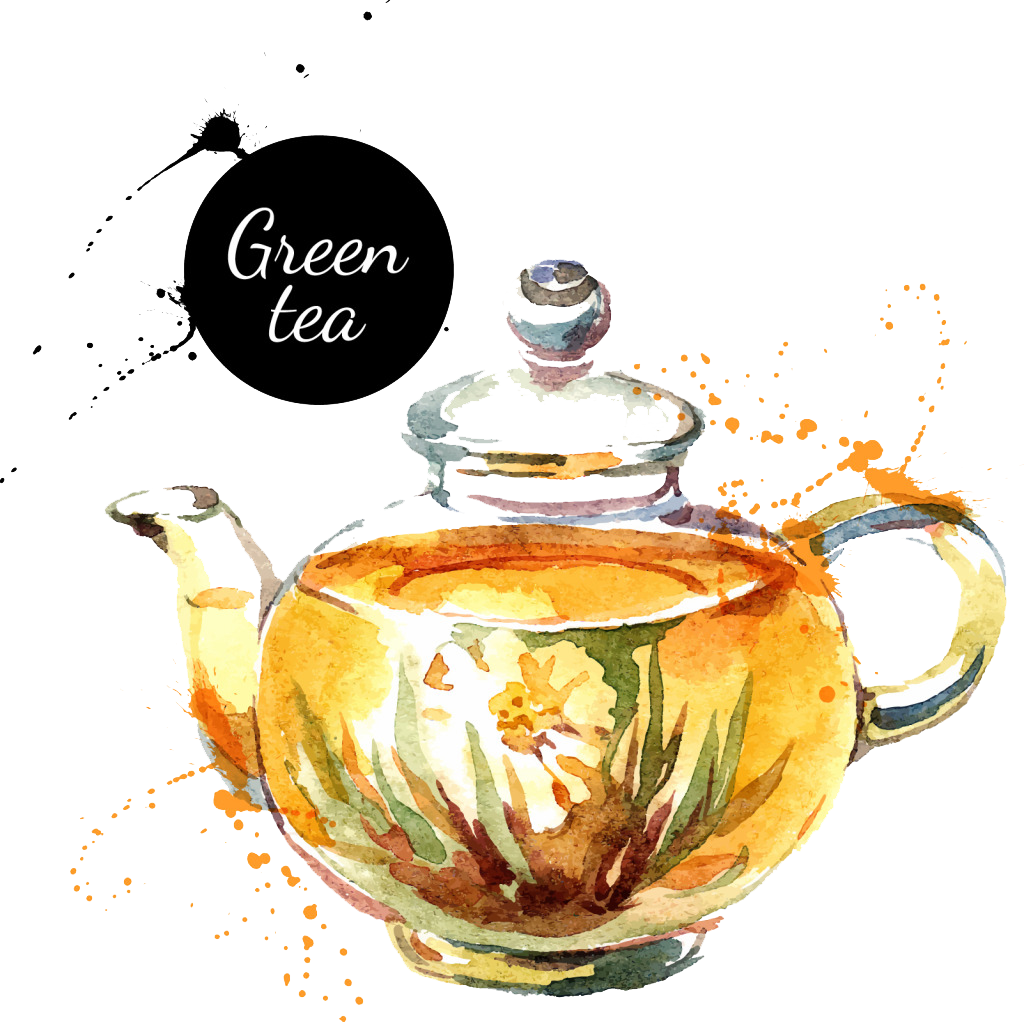 Watercolor Painting Drawing Royalty - Serve O Chá De Camomila (1024x1022), Png Download